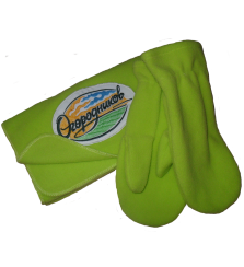 Флисовый комплект варежки и шарф с логотипом с вышитым шевроном