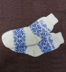 Вязаные носки из шерсти с логотипом